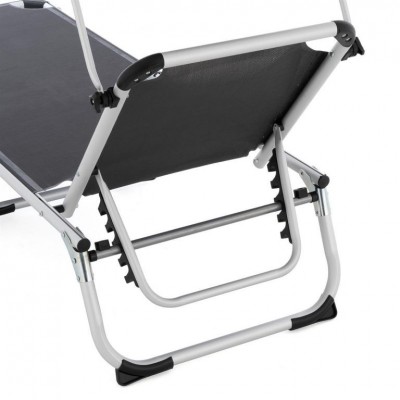 Divero lehátko so sklopnou strieškou, antracit, 187x57x30 cm