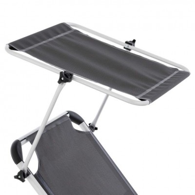 Divero lehátko so sklopnou strieškou, antracit, 187x57x30 cm