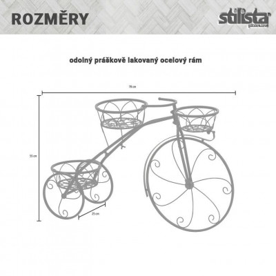 STILISTA stojan na rastliny,bicykel, 78 x 55 x 25 cm, oceľ STILISTA stojan na rastliny,bicykel, 78 x 55 x 25 cm, oceľ