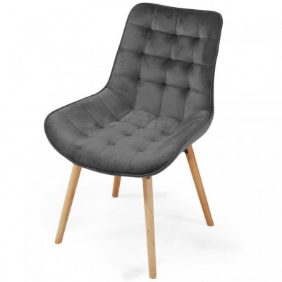 MIADOMODO Sada prešívaných jedál. stoličiek, tm. sivá, 2 ks