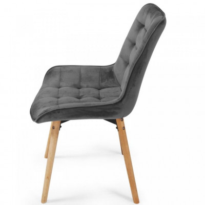 MIADOMODO Sada prešívaných jedál. stoličiek, tm. sivá, 2 ks