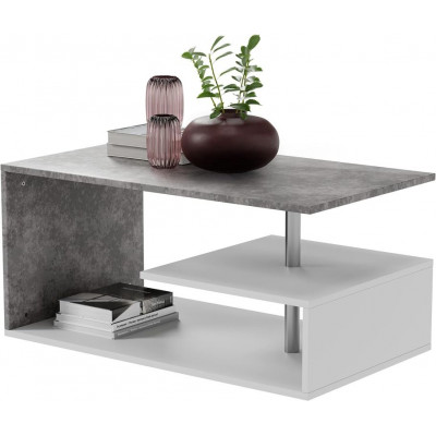 Konferenčný stolík, 90 x 50 x 41 cm, bielo/sivý (vzor) Konferenčný stolík, 90 x 50 x 41 cm, bielo/sivý (vzor)