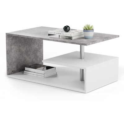 Konferenčný stolík, 90 x 50 x 41 cm, bielo/sivý (vzor) Konferenčný stolík, 90 x 50 x 41 cm, bielo/sivý (vzor)