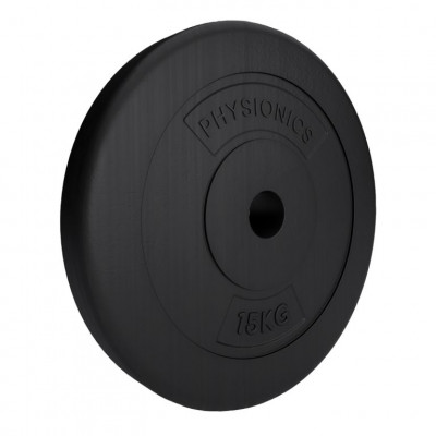PHYSIONICS Záťažové kotúče 2 x 15 kg, 31 mm, plast, čierne