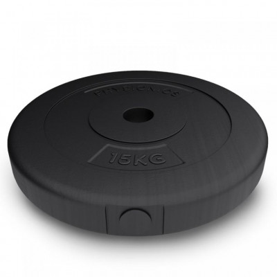 PHYSIONICS Záťažové kotúče 2 x 15 kg, 31 mm, plast, čierne