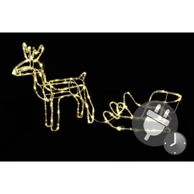 NEXOS Svetelná dekorácia- vianočný sob 80 cm, teplá biela