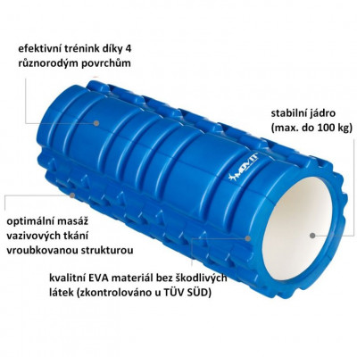 Posilňovací masážny valec - FITNESS ROLLER MOVIT modrá Posilňovací masážny valec - FITNESS ROLLER MOVIT modrá