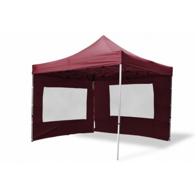 Záhradný párty stan nožnicový PROFI 3x3 m vínový + 4 bočné steny