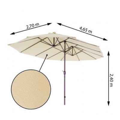 Veľký slnečník XXL 4,65 m - krémový