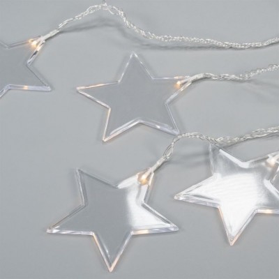 Svetelný záves Hviezdy, 8 LED, teplo biela