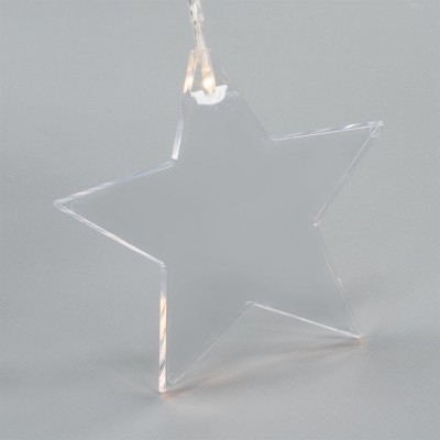 Svetelný záves Hviezdy, 8 LED, teplo biela