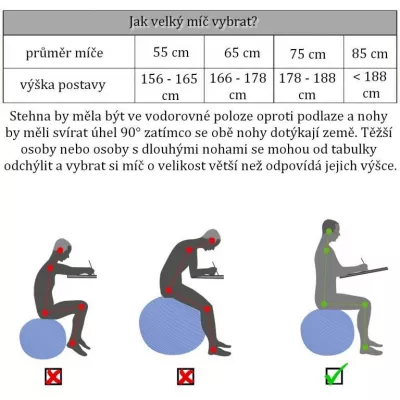 MOVIT Gymnastická lopta s nožnou pumpou, 85 cm, sivá