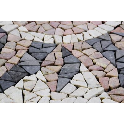 Mramorová mozaika - motív slnka obklady 120 x 120 cm