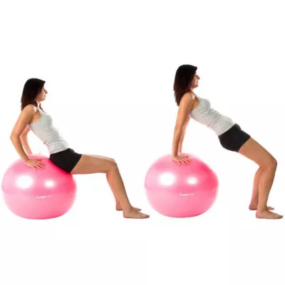MOVIT Gymnastická lopta s nožnou pumpou, 65 cm, sivá