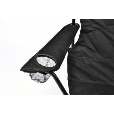 Kempingová sada – 2 x skladacia stolička s držiakom – čierna