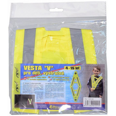 COMPASS Reflexná vesta v tvare V , žltá COMPASS Reflexná vesta v tvare V , žltá