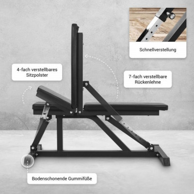 Gorilla Sports Polohovateľná lavička, 119 cm, čierna Gorilla Sports Polohovateľná lavička, 119 cm, čierna