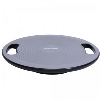 Gorilla Sports Balančná doska s držadlami, čierno / sivá