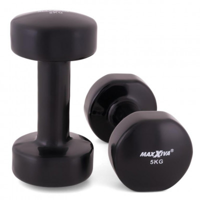 MAXXIVA sada vinylových činiek 2 x 5 kg, čierna