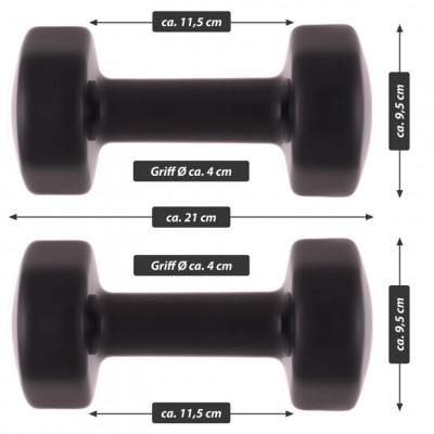 MAXXIVA sada vinylových činiek 2 x 5 kg, čierna