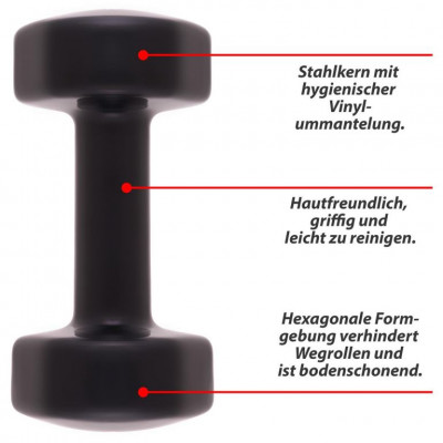 MAXXIVA sada vinylových činiek 2 x 5 kg, čierna