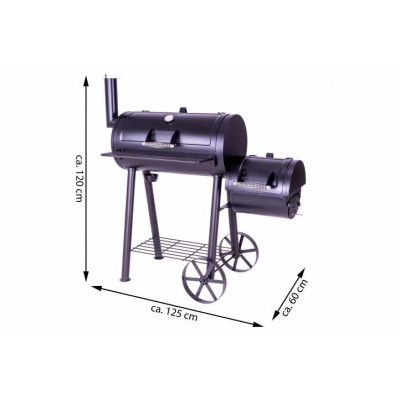 Záhradný gril s udiarňou XL - 120 x 55 cm