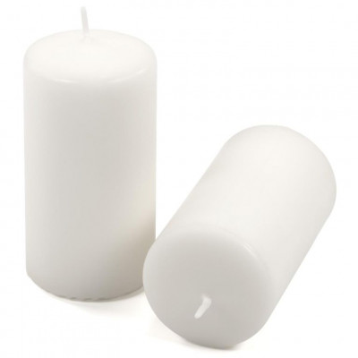 Sada stĺpových sviečok, 11,5 cm, Ø 6 cm, biela, 12 ks