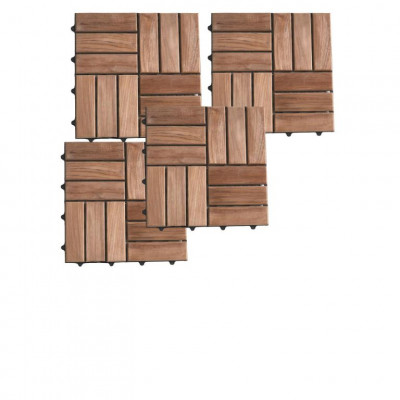 11 ks podlahových panelov z teakového dreva 1m²