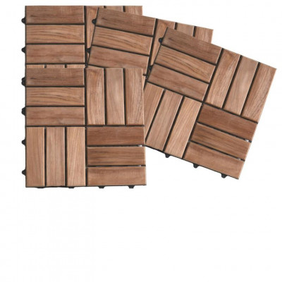 11 ks podlahových panelov z teakového dreva 1m²