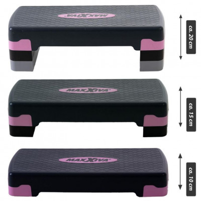 MAXXIVA fitness stepper, výškovo nastaviteľný, ružová