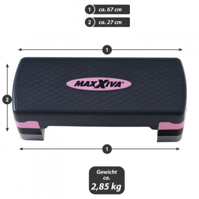 MAXXIVA fitness stepper, výškovo nastaviteľný, ružová
