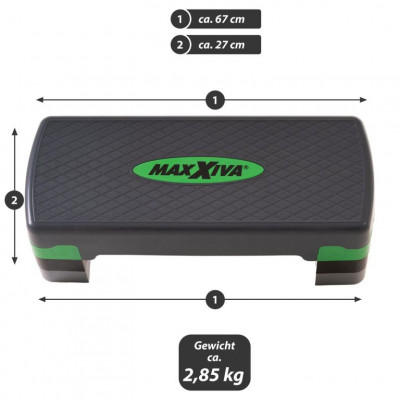 MAXXIVA fitness stepper, výškovo nastaviteľný, zelená MAXXIVA fitness stepper, výškovo nastaviteľný, zelená