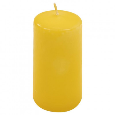 Sada stĺpových sviečok, 10 cm, Ø 5 cm, žltá, 8 ks