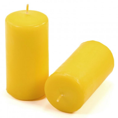 Sada stĺpových sviečok, 10 cm, Ø 5 cm, žltá, 8 ks