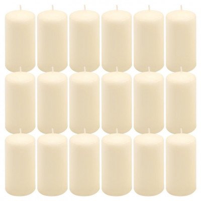 Sada stĺpových sviečok, 11,5 cm, Ø 6 cm, krémová, 18 ks