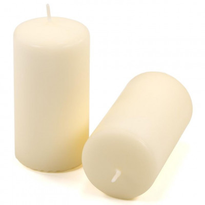 Sada stĺpových sviečok, 11,5 cm, Ø 6 cm, krémová, 12 ks