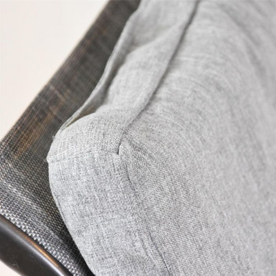 Hojdacie kreslo, oceľové, čalúnené vankúše, sivé, 2 ks