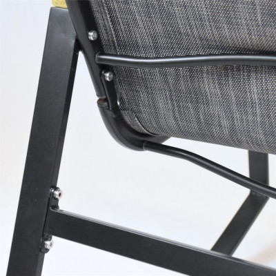 Hojdacie kreslo, oceľové, čalúnené vankúše, sivé, 2 ks