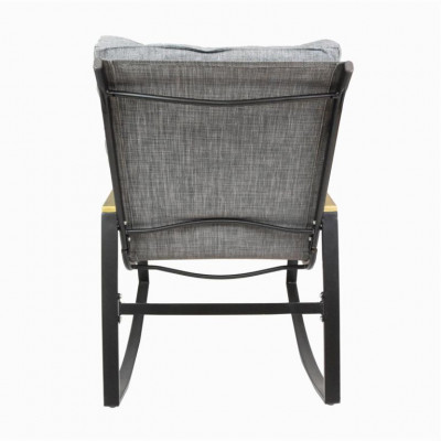 Hojdacie kreslo, oceľové, čalúnené vankúše, sivé, 2 ks