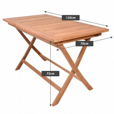 Jedálenský stôl DIVERO, ošetrené masívne teakové drevo,