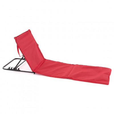 Nastaviteľná plážová podložka s operadlom, červená, 2 ks