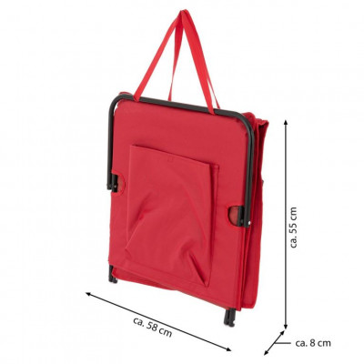 Nastaviteľná plážová podložka s operadlom, červená, 2 ks