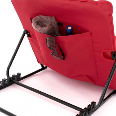 Nastaviteľná plážová podložka s operadlom, červená, 2 ks