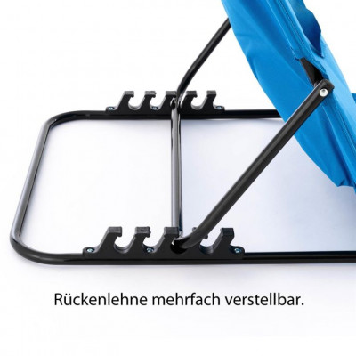 Nastaviteľná plážová podložka s operadlom, modrá, 2 ks