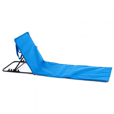 Nastaviteľná plážová podložka s operadlom, modrá, 2 ks
