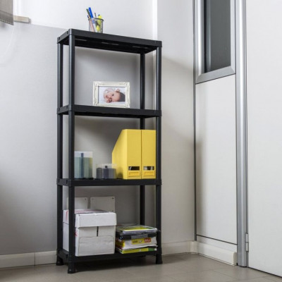 UNIVERSAL PRO 63 - 4 plastové police, čierne