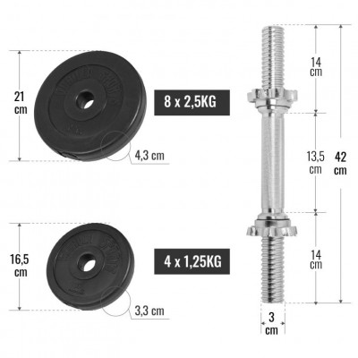 Gorilla Sports Sada činiek s plastovými kotúčmi, 30 kg Gorilla Sports Sada činiek s plastovými kotúčmi, 30 kg