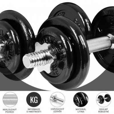 Gorilla Sports Jednoručný liatinový set + kufrík, 20 kg