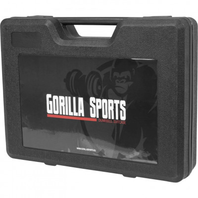 Gorilla Sports Jednoručný liatinový set + kufrík, 20 kg