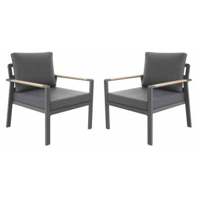 Hliníkové kreslá SIBIU DUO, 2 ks, grafit